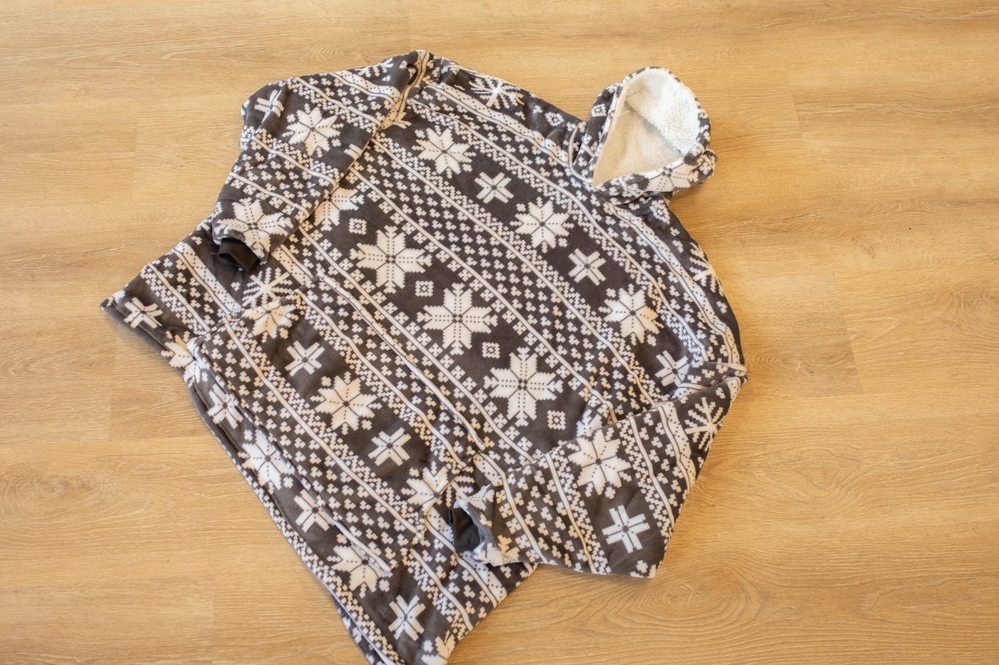 Huggle hoodie laid flat