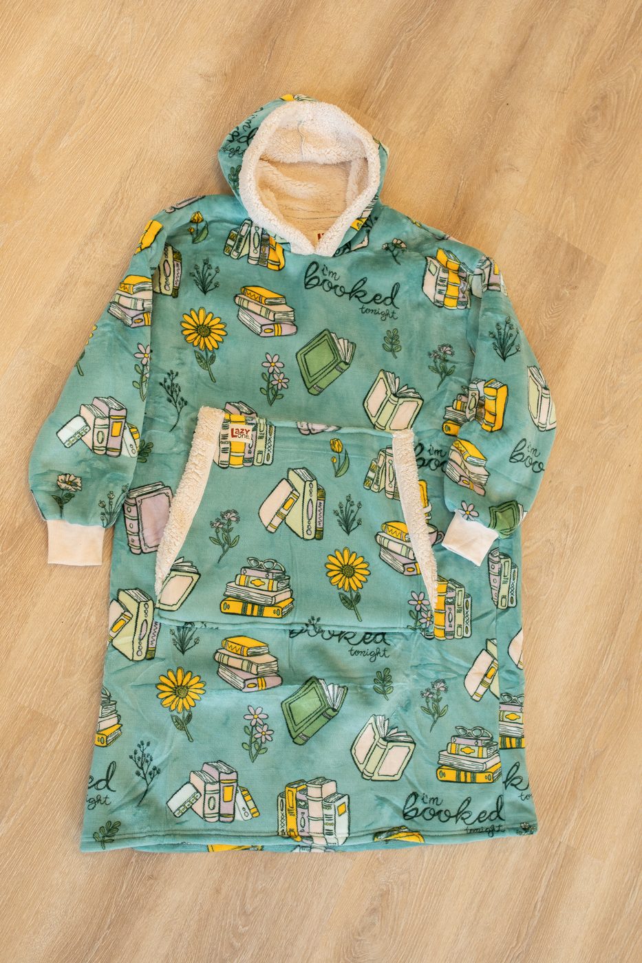 LazyOne blanket hoodie laid flat